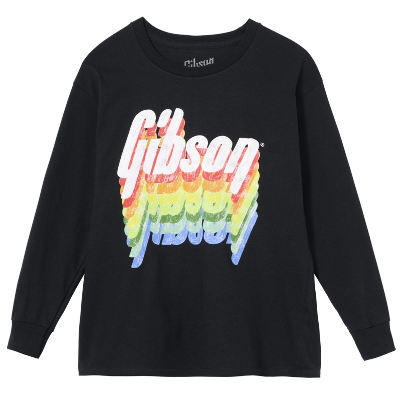 gibson-kid-s-rainbow-logo-longsleeve-tee Gibson Kid's Rainbow Logo Longsleeve Tee