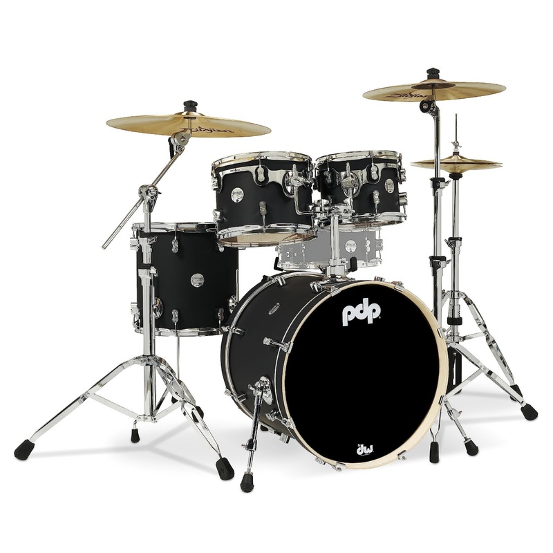 pacific-drums-percussion-pdp-concept-maple-4-piece-fusion-satin-black-drum-set-shell-pack-pdcm20fnbk Pacific Drums & Percussion PDP Concept Maple 4-Piece Fusion, Satin Black Drum Set Shell Pack (PDCM20FNBK)