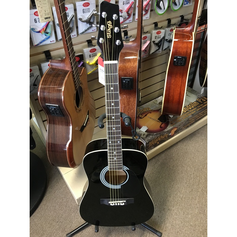 stagg-sa20d-black-3-4-acoustic-guitar Stagg SA20D Black 3/4 Acoustic Guitar