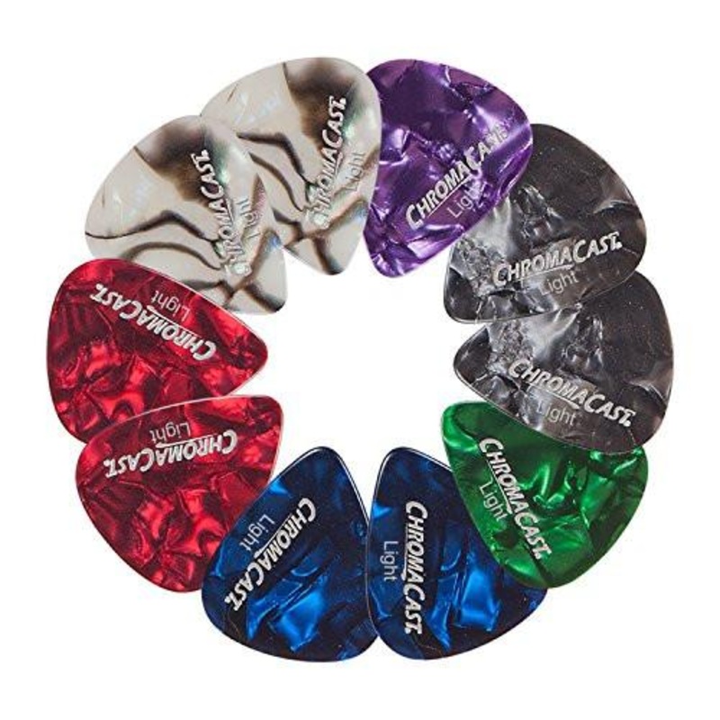 chromacast-pearl-celluloid-picks-assorted-colors-light-gauge-60mm-10-pick-pack ChromaCast Pearl Celluloid Picks - Assorted Colors Light Gauge(.60mm) 10 Pick Pack