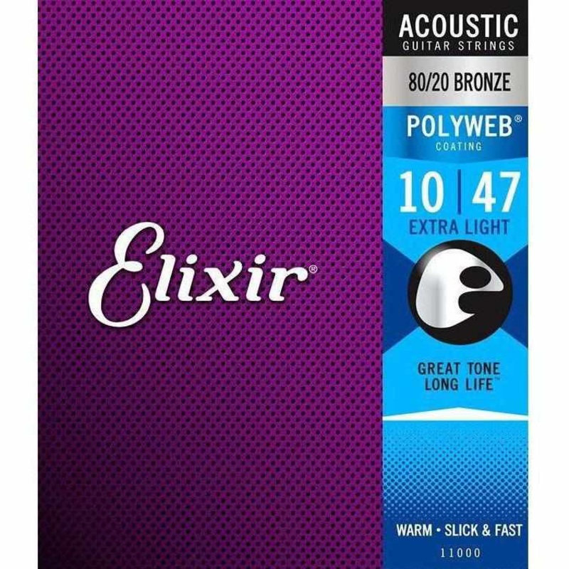 elixir-polyweb-80-20-acoustic-extra-light-10-47-11000 Elixir PolyWeb 80/20 Acoustic Extra Light 10-47, 11000