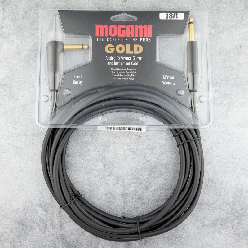 mogami-gold-instrument-cable-straight-to-right-angle-18-ft Mogami Gold Instrument Cable, Straight to Right Angle (18 ft)