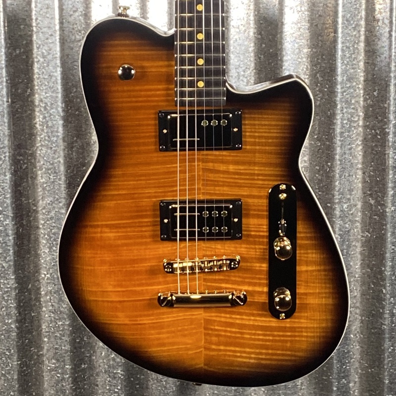 reverend-charger-ra-fm-coffee-burst-flame-guitar-67631 Reverend Charger RA FM Coffee Burst Flame Guitar #67631