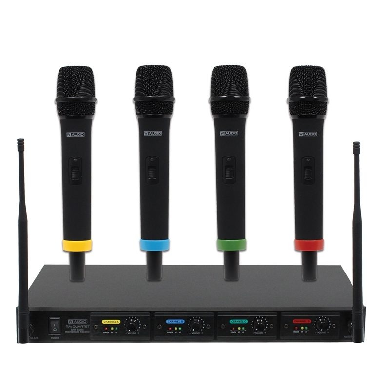 w-audio-rm-quartet-handheld-radio-microphone-system-professional-4-channel-wireless-system-for-vocals-presentations W Audio RM Quartet Handheld Radio Microphone System Professional 4-Channel Wireless System for Vocals & Presentations