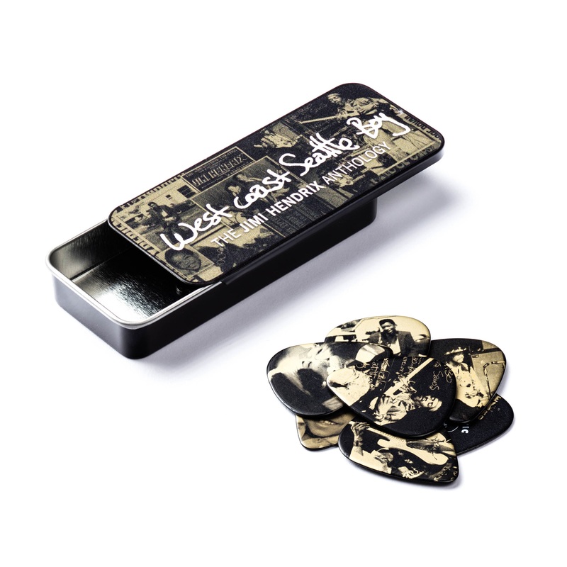 dunlop-jimi-hendrix-west-coast-boy-pick-tin-guitar-pick-refill-box-heavy-jhpt10h DUNLOP JIMI HENDRIX WEST COAST BOY PICK TIN GUITAR PICK REFILL BOX HEAVY - JHPT10H