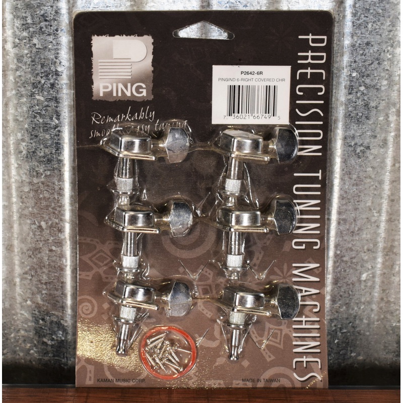 ping-precision-p2642-6r-6-in-line-chrome-right-hand-guitar-tuner-set Ping Precision P2642-6R 6 In Line Chrome Right Hand Guitar Tuner Set