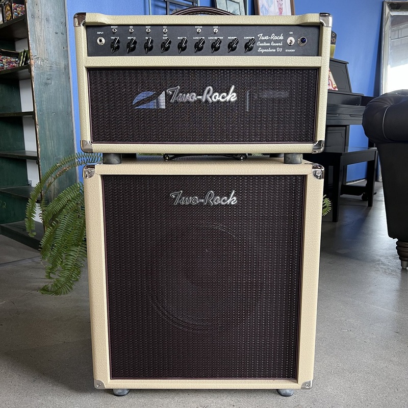 two-rock-custom-reverb-signature-v3-50w-head-1x12-cabinet-blonde Two Rock Custom Reverb Signature V3, 50W Head & 1x12 Cabinet - Blonde