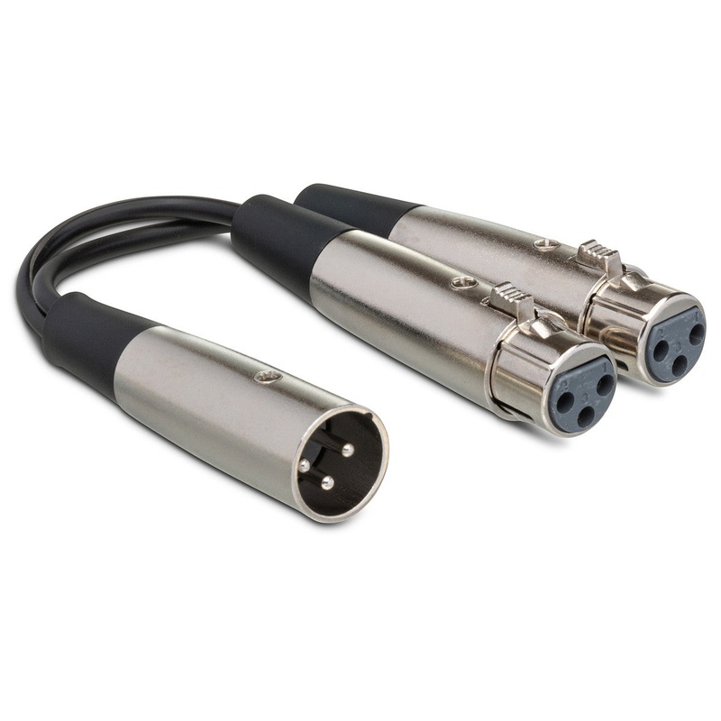 hosa-yxf-119-y-cable-dual-xlr3f-to-xlr3m HOSA YXF-119 Y Cable, Dual XLR3F To XLR3M