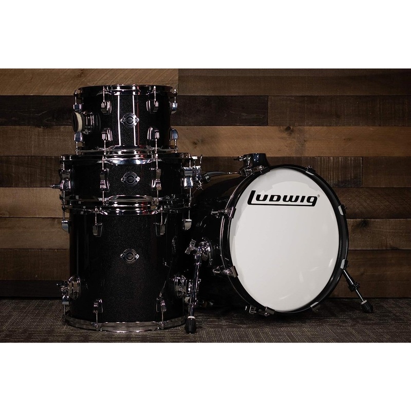 ludwig-breakbeats-by-questlove-4-piece-shell-pack-with-snare-drum-black-gold-sparkle Ludwig Breakbeats by Questlove 4-Piece Shell Pack with Snare Drum - Black Gold Sparkle