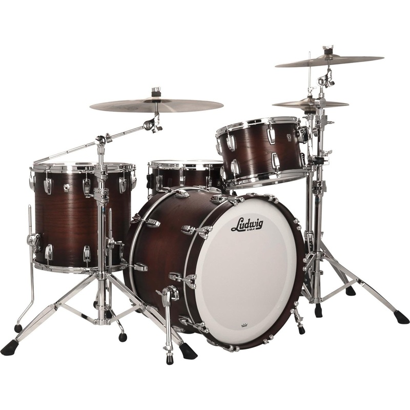 ludwig-classic-oak-fab-3-piece-shell-pack-with-22-bass-drum-brown-burst-l7342axk2wc Ludwig Classic Oak Fab 3-piece Shell Pack with 22" Bass Drum - Brown Burst (L7342AXK2WC)