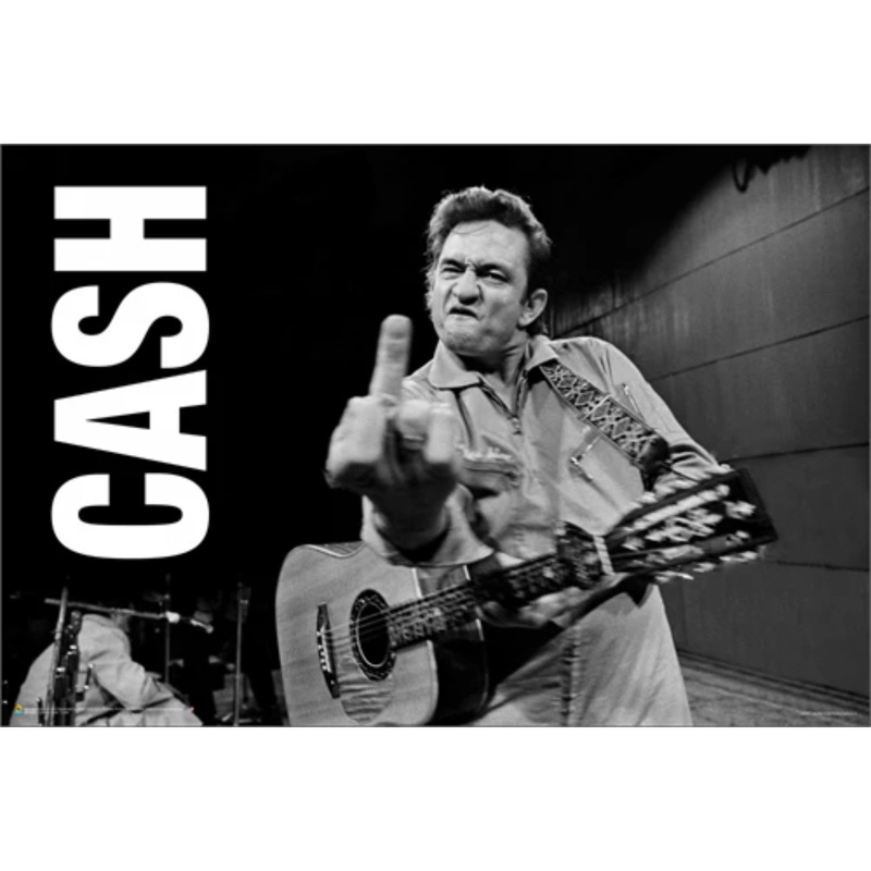 johnny-cash-san-quentin-finger-horizontal-poster Johnny Cash San Quentin Finger Horizontal - Poster