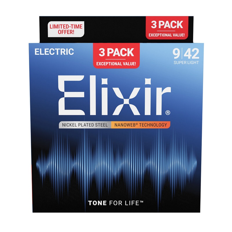 elixir-16540-nanoweb-electric-9-42-3-pack-super-light Elixir 16540 Nanoweb Electric 9-42 3 Pack Super Light