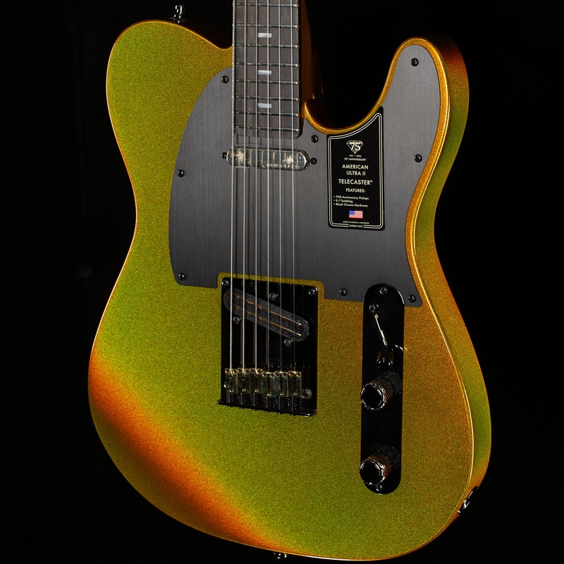 fender-75th-anniversary-american-ultra-ii-telecaster-ebony-fingerboard-liquid-gold-402 Fender 75th Anniversary American Ultra II Telecaster Ebony Fingerboard Liquid Gold (402)