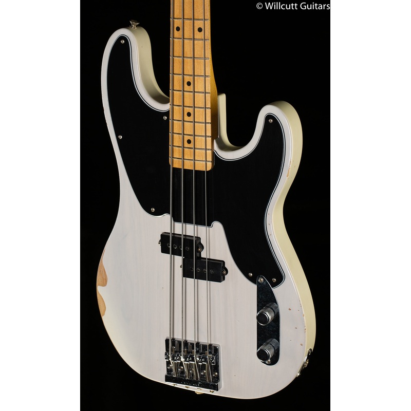 fender-mike-dirnt-road-worn-precision-bass-white-blonde-bass-guitar-862 Fender Mike Dirnt Road Worn Precision Bass White Blonde Bass Guitar (862)