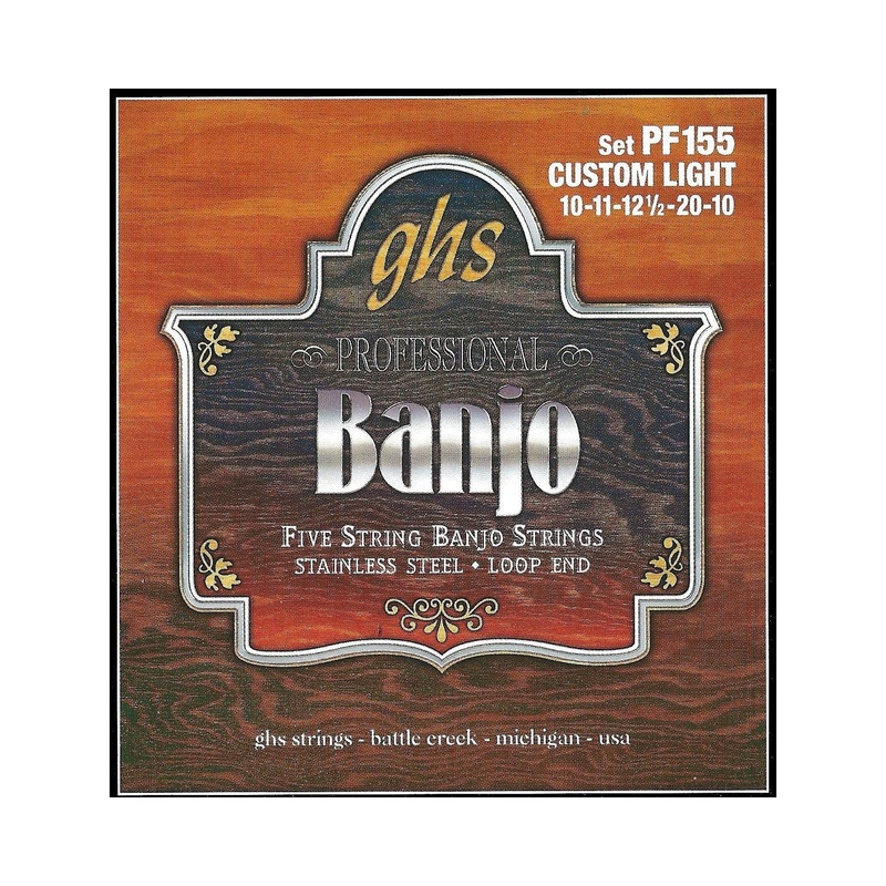 ghs-pf155-stainless-steel-loop-end-custom-light-gauge-5-string-banjo-strings GHS PF155 Stainless Steel Loop End Custom Light Gauge 5-String Banjo Strings