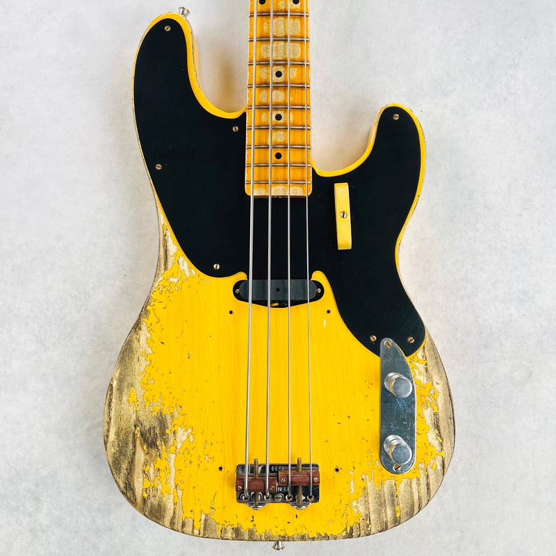 fender-custom-shop-1951-precision-bass-super-heavy-relic-2022-aged-nocaster-blonde Fender Custom Shop 1951 Precision Bass Super Heavy Relic 2022 - Aged Nocaster Blonde
