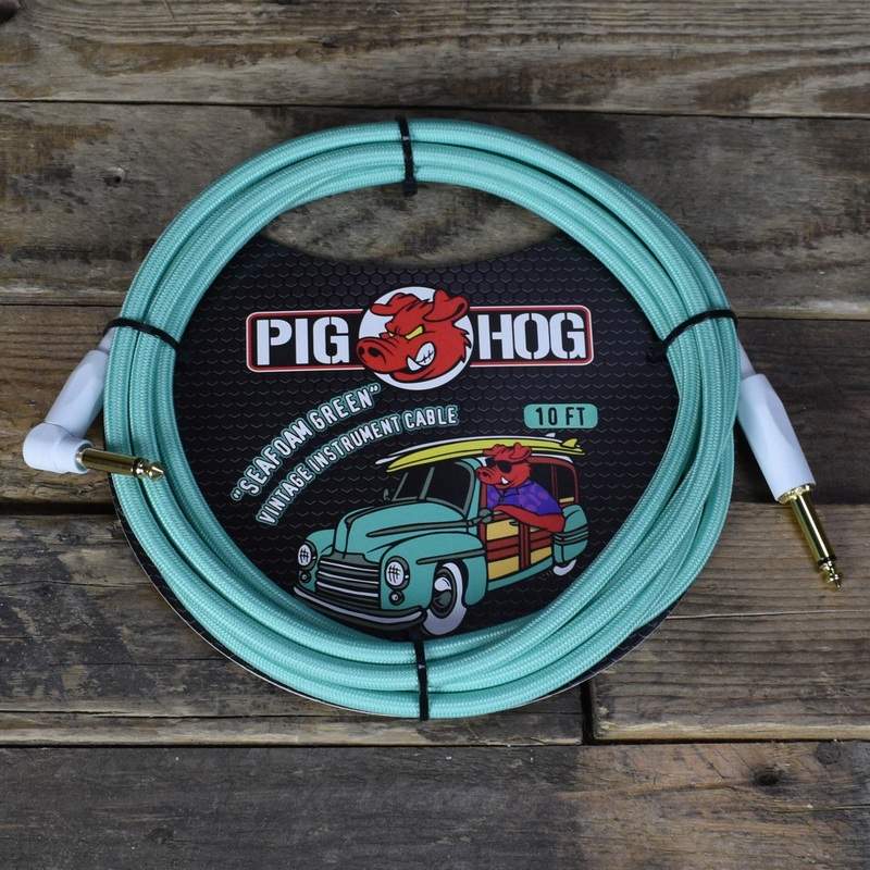 pig-hog-seafoam-green-instrument-cable-10ft-right-angle Pig Hog "Seafoam Green" Instrument Cable 10ft- Right Angle