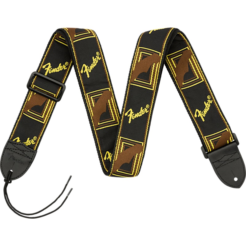 fender-monogrammed-black-yellow-brown-guitar-strap Fender Monogrammed Black/Yellow/Brown Guitar Strap
