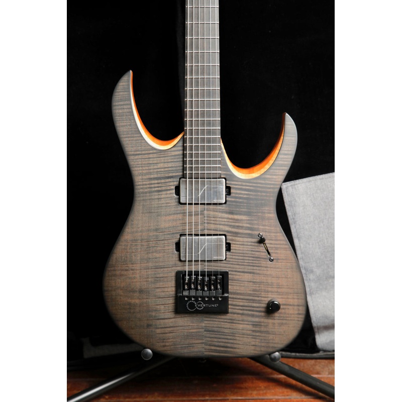 mayones-duvell-6-elite-transparent-graphite-satin-electric-guitar-2022-pre-owned Mayones Duvell 6 Elite Transparent Graphite Satin Electric Guitar 2022 Pre-Owned