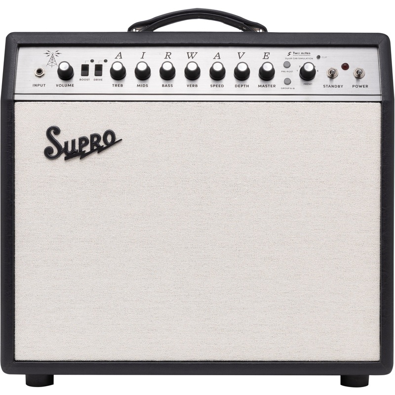 supro-airwave-1x12-combo-amplifier-black-and-cream Supro Airwave 1x12 Combo Amplifier - Black and Cream