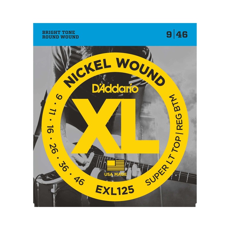 d-addario-exl125-nickel-electric-guitar-strings-super-light-top-regular-bottom D'Addario EXL125 Nickel Electric Guitar Strings, Super Light Top/Regular Bottom