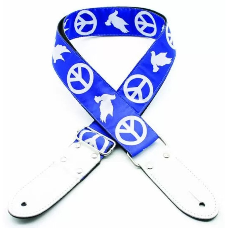 dsl-2-jacquard-webbing-strap-peace-blue-guitart-strap DSL 2" Jacquard Webbing Strap Peace Blue Guitart Strap