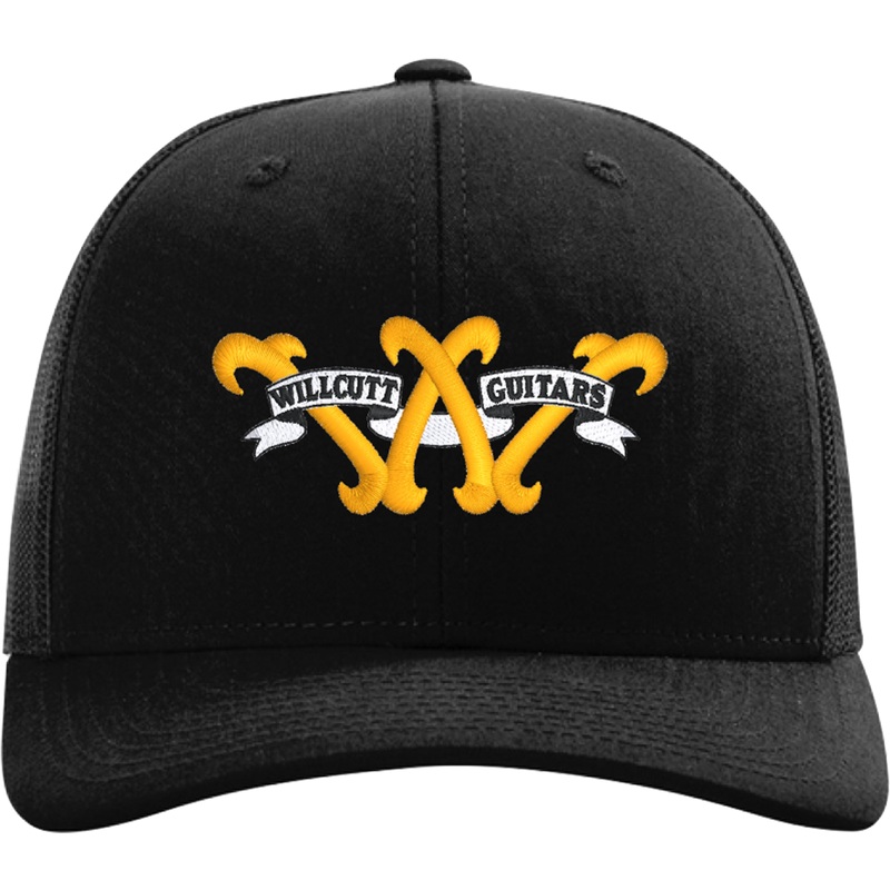 willcutt-guitars-trucker-hat-gold-logo-black Willcutt Guitars Trucker Hat Gold Logo Black