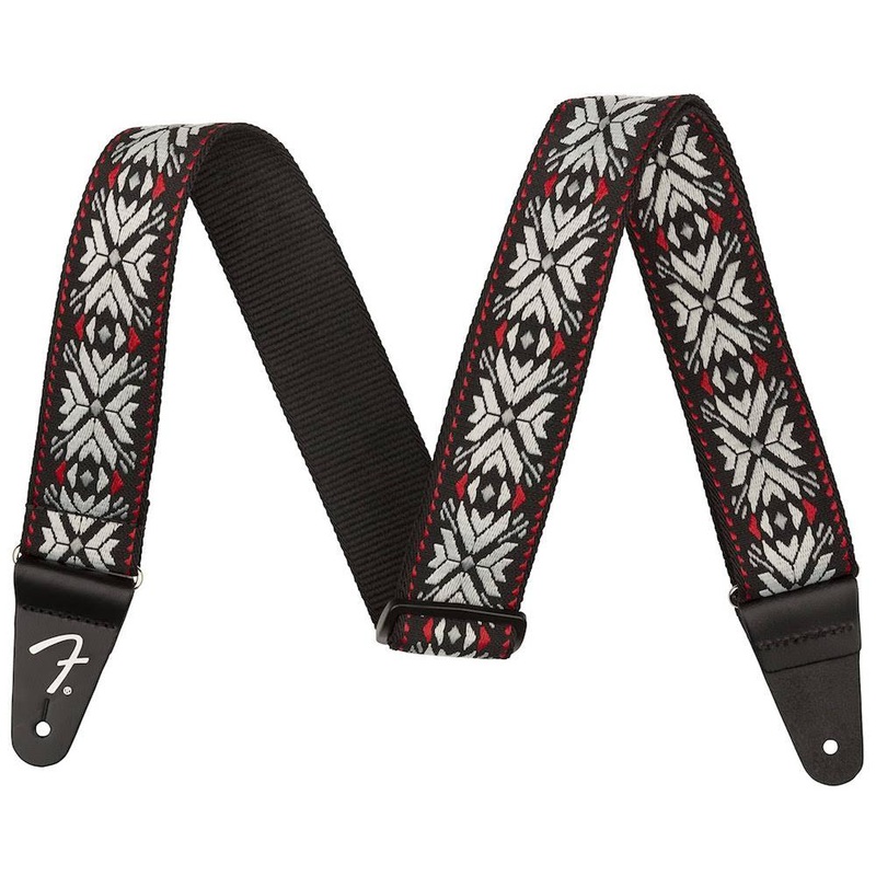 fender-pasadena-red-snowflake-woven-guitar-strap Fender Pasadena Red Snowflake Woven Guitar Strap