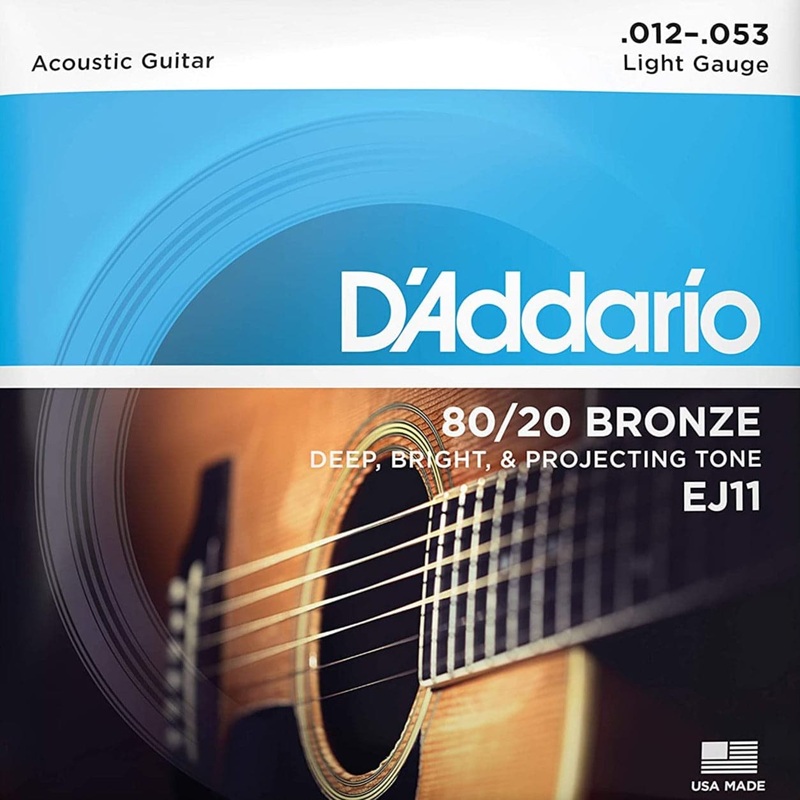 d-addario-ej11-80-20-bronze-acoustic-guitar-strings-light-12-53 D'Addario EJ11 80/20 Bronze Acoustic Guitar Strings - Light - 12-53