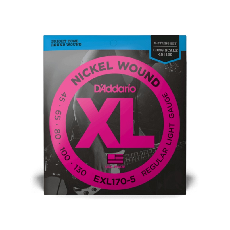 d-addario-exl170-45-130-regular-light-5-string-long-scale-xl-nickel-bass-strings D'Addario EXL170 45-130 Regular Light, 5-String Long Scale, XL Nickel Bass Strings