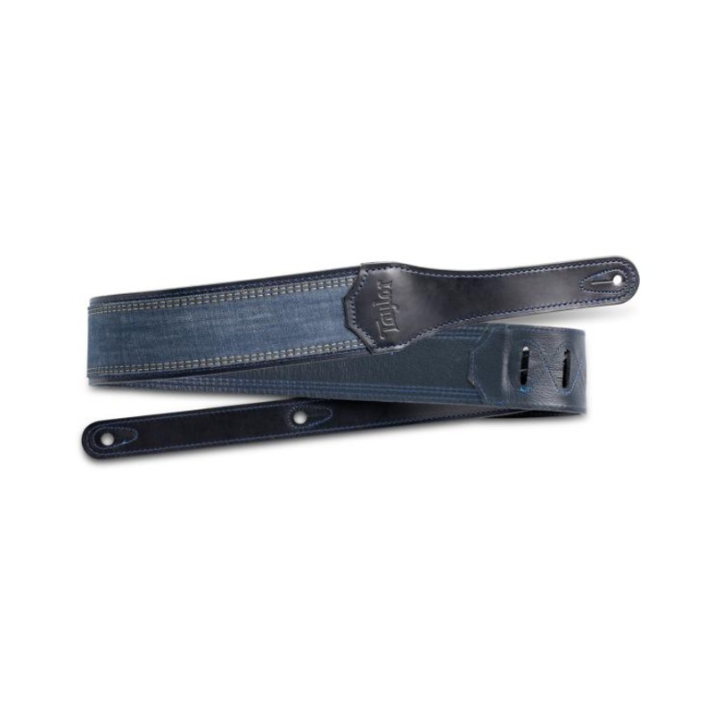 taylor-blue-denim-2-5-guitar-strap-with-navy-edge Taylor Blue Denim 2.5" Guitar Strap with Navy Edge