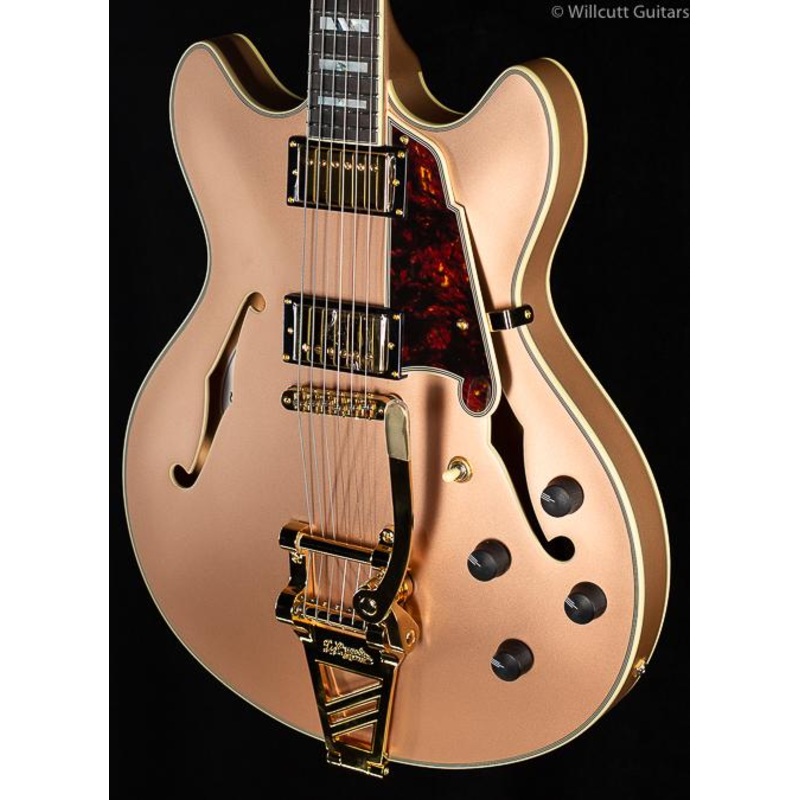 d-angelico-deluxe-dc-limited-edition-matte-rose-gold-535 D'Angelico Deluxe DC Limited Edition Matte Rose Gold (535)