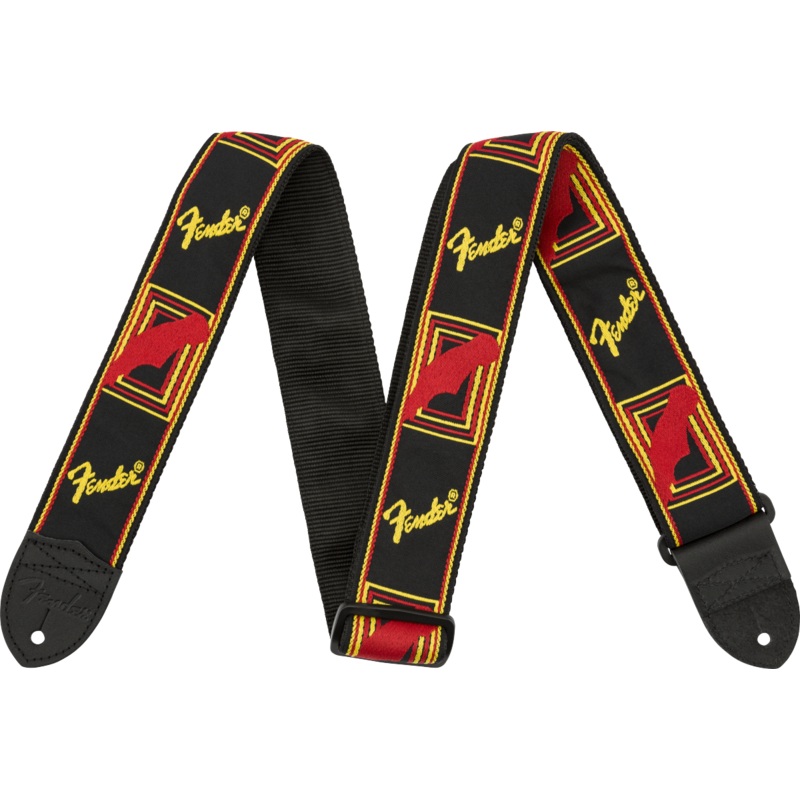 fender-monogrammed-2inch-strap-various-colours-black-yellow-red Fender Monogrammed 2inch Strap - Various Colours Black/Yellow/Red