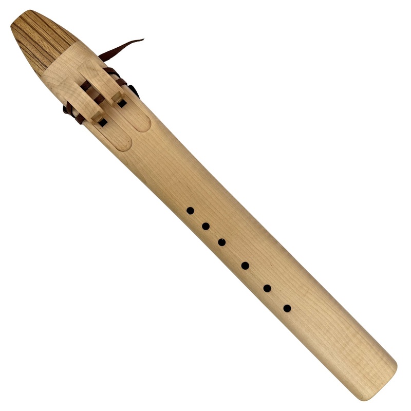 native-american-drone-flute-in-f-minor-by-nash-tavewa-curly-maple-with-zebrawood-mouthpiece Native American Drone Flute in F minor by Nash Tavewa, Curly Maple with Zebrawood Mouthpiece