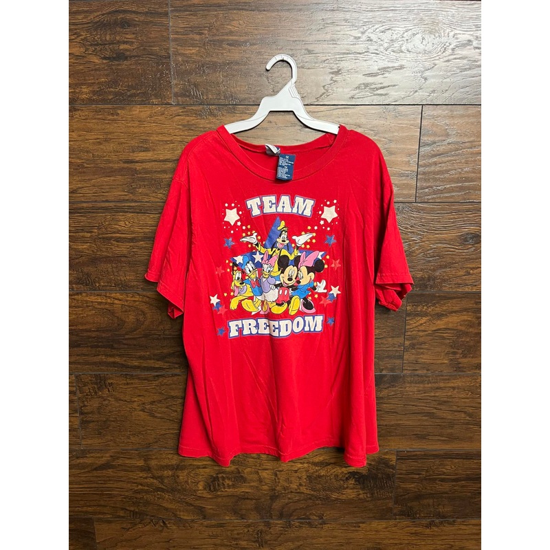 vtg-disney-team-freedom-mickey-mouse-friends-womans-red VTG Disney Team Freedom Mickey Mouse Friends Womans Red