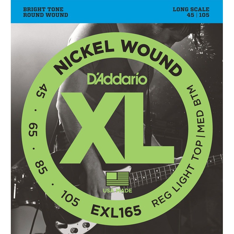 d-addario-xl-nickel-wound-electric-bass-strings-exl165-long-scale-45-105 D'Addario XL Nickel Wound Electric Bass Strings EXL165 Long Scale 45-105
