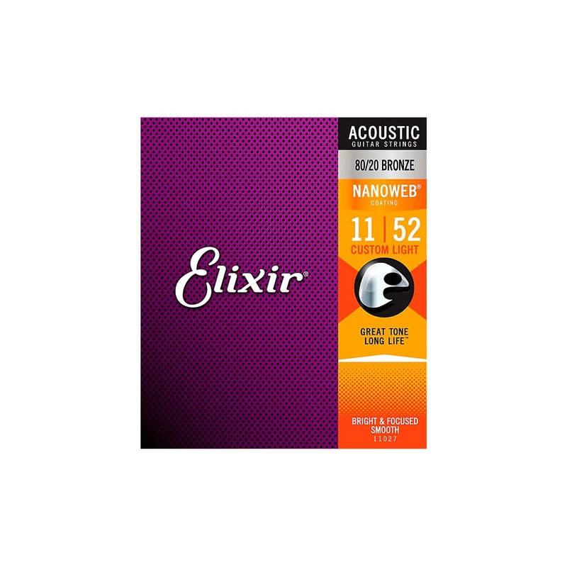 elixir-11027-nanoweb-80-20-bronze-acoustic-guitar-strings-custom-light-011-052 Elixir 11027 Nanoweb 80/20 Bronze Acoustic Guitar Strings - Custom Light .011-.052