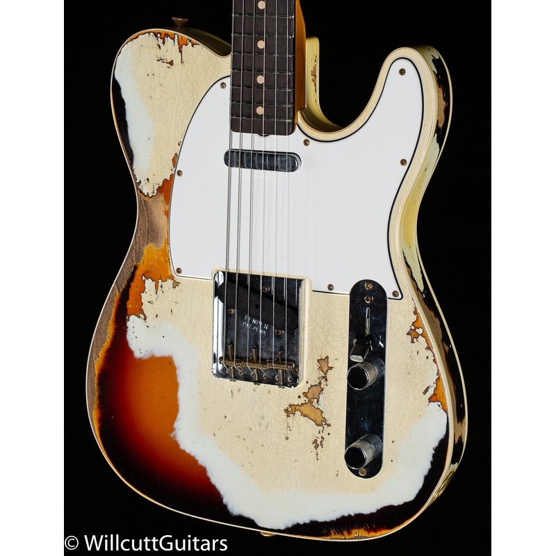 fender-custom-shop-1959-tele-custom-super-heavy-relic-aged-olympic-white-over-3-color-sunburst Fender Custom Shop 1959 Tele Custom Super Heavy Relic Aged Olympic White over 3-Color Sunburst