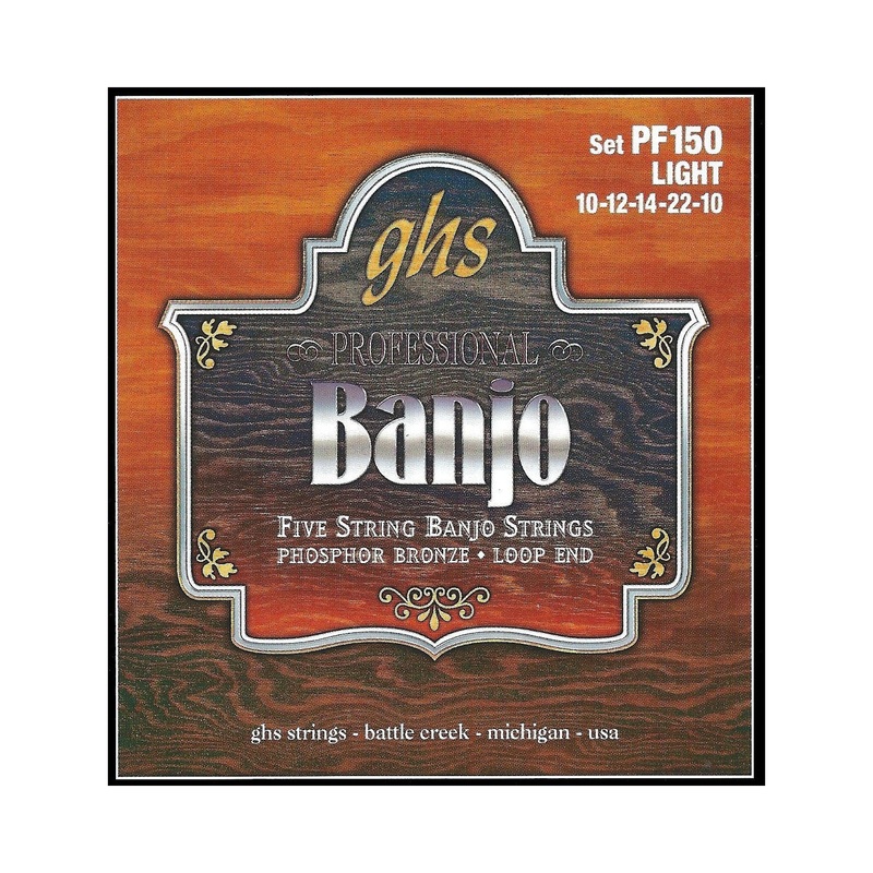 ghs-pf150-phosphor-bronze-loop-end-light-gauge-5-string-banjo-strings GHS PF150 Phosphor Bronze Loop End Light Gauge 5-String Banjo Strings