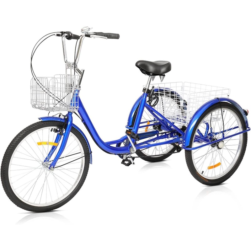 ktaxon-24-7-speed-carbon-steel-adult-trike-blue Ktaxon 24" 7 Speed Carbon Steel Adult Trike Blue