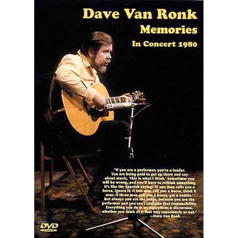 dvd-dave-van-ronk-memories-in-concert-1980 DVD - Dave Van Ronk: Memories -- In Concert 1980