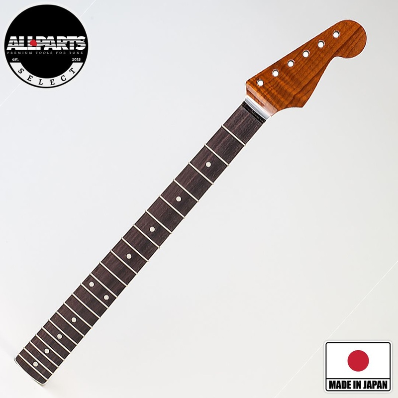 allparts-select-licensed-by-fender-aaa-roasted-flame-maple-vin-mod-deluxe-replacement-neck-for-stratocaster-nitro-finish-bound-fretboard Allparts Select "Licensed by Fender" AAA+ Roasted Flame Maple "VIN-MOD" Deluxe Replacement Neck for Stratocaster - Nitro Finish - Bound Fretboard