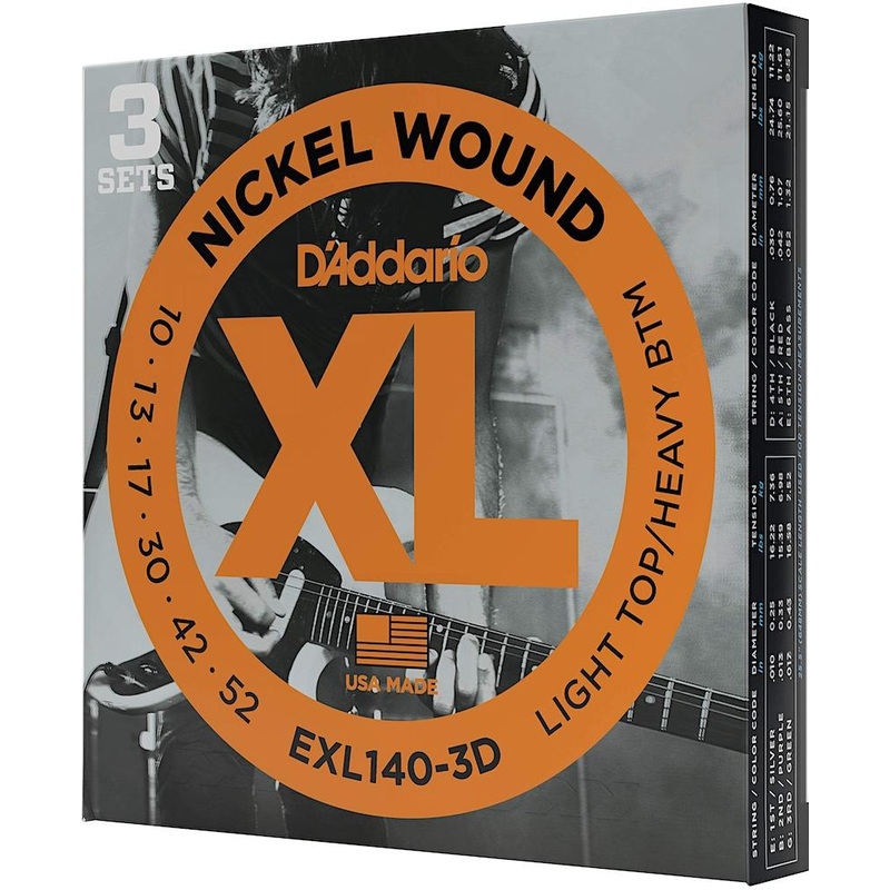 d-addario-exl140-3d-nickel-wound-light-top-heavy-bottom-010-052-3-pack D'Addario EXL140-3D Nickel Wound Light Top Heavy Bottom .010 -.052 - 3-Pack