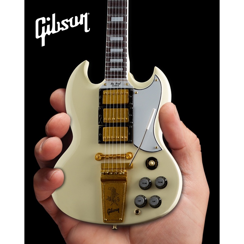 gibson-1964-sg-custom-white-1-4-scale-mini-guitar-model Gibson 1964 SG Custom White 1:4 Scale Mini Guitar Model