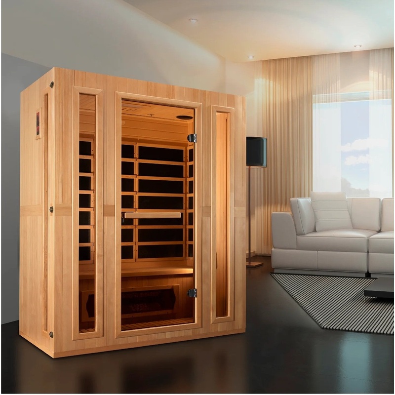 golden-designs-maxxus-mx-ls3-01-trinity-dual-tech-3-person-low-emf-far-infrared-sauna-canadian-hemlock-natural Golden Designs Maxxus MX-LS3-01 TRINITY Dual Tech 3 Person Low EMF FAR Infrared Sauna, Canadian Hemlock Natural