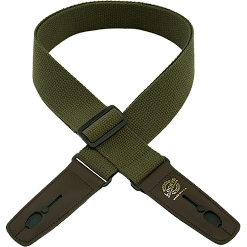lock-it-2-olive-brown-cotton-guitar-strap Lock-It 2" Olive Brown Cotton Guitar Strap