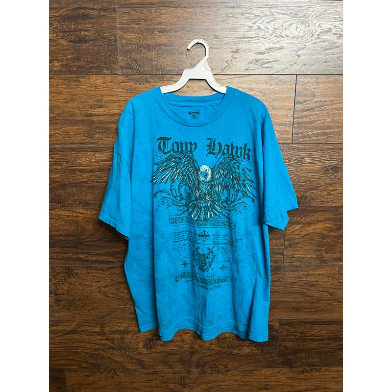 y2k-tony-hawk-skate-tee-screeching-hawk-t-shirt-xl-blue Y2K Tony Hawk Skate Tee - Screeching Hawk T-shirt - XL Blue