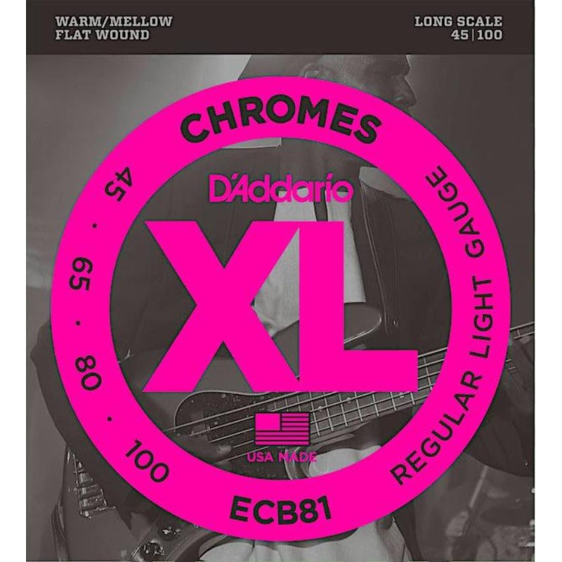 d-addario-ecb81-chromes-long-scale-flatwound-bass-strings-045-100 D'Addario ECB81 Chromes Long Scale Flatwound Bass Strings .045 -.100