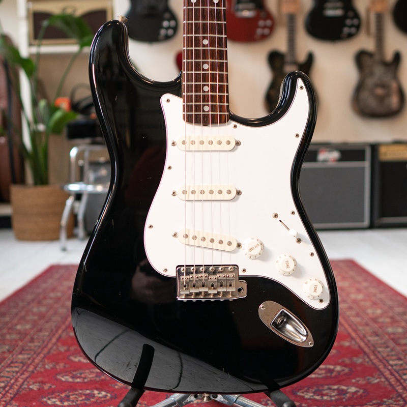 1992-3-squier-mij-stratocaster-electric-guitar-black-preowned 1992/3 Squier MIJ Stratocaster Electric Guitar - Black - Preowned
