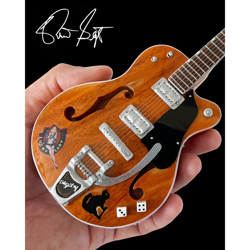 brian-setzer-gretsch-nashville-orange-dice-hollow-body-mini-guitar-replica-collectible Brian Setzer Gretsch Nashville Orange Dice Hollow Body Mini Guitar Replica Collectible